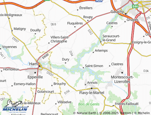 MICHELIN Tugny-et-Pont map - ViaMichelin