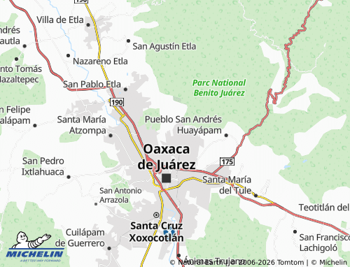 MICHELIN-Landkarte Lomas de Oaxaca - ViaMichelin