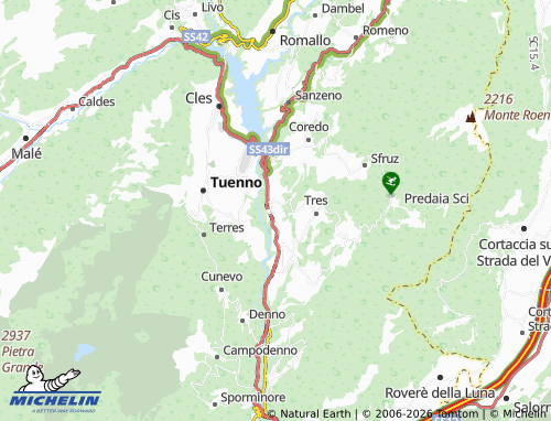 MICHELIN Predaia map - ViaMichelin