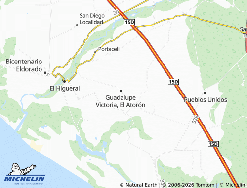 MICHELIN Valentín Gómez Farías map - ViaMichelin