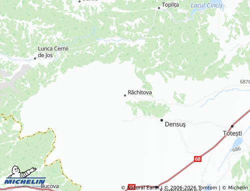 MICHELIN Răchitova map - ViaMichelin