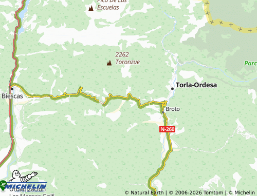 MICHELIN Linás de Broto map - ViaMichelin