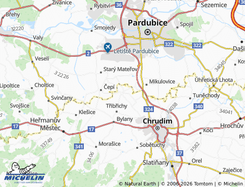 MICHELIN-Landkarte Dřenice - ViaMichelin