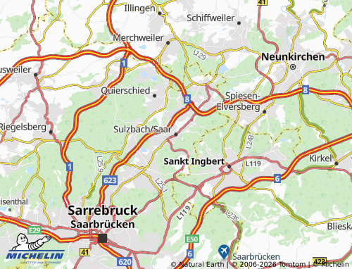 MICHELIN Sulzbach/Saar map - ViaMichelin