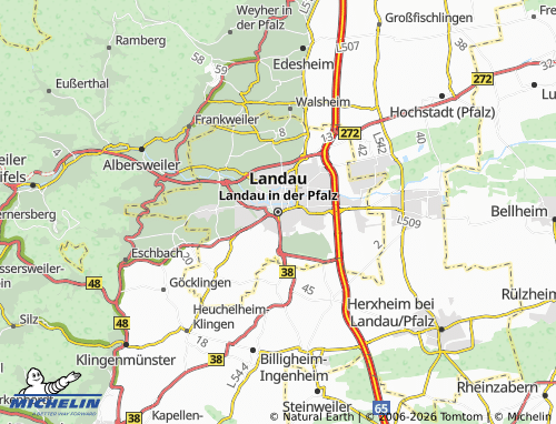 MICHELIN-Landkarte Landau in der Pfalz - ViaMichelin