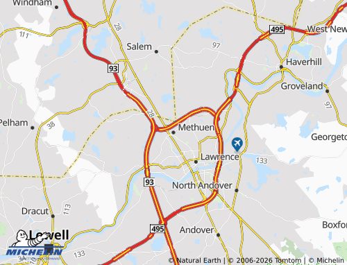 Mappa MICHELIN Methuen - ViaMichelin