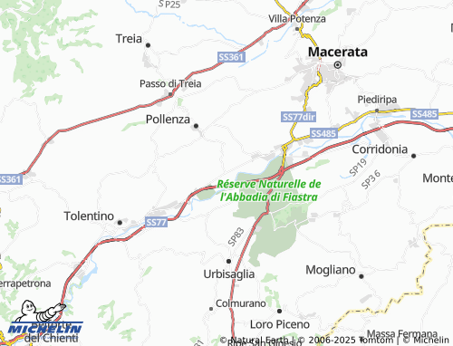 MICHELIN Stazione di Pollenza map - ViaMichelin