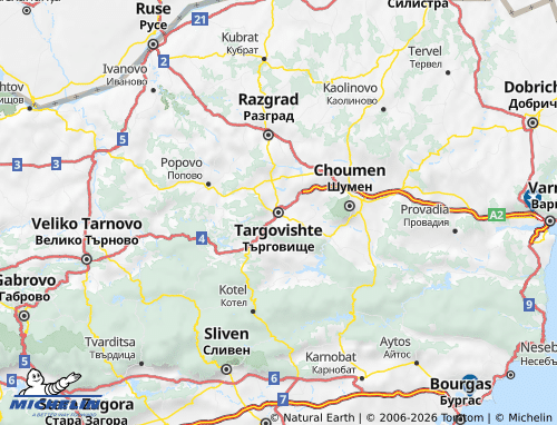 Carte MICHELIN Targovishte - ViaMichelin