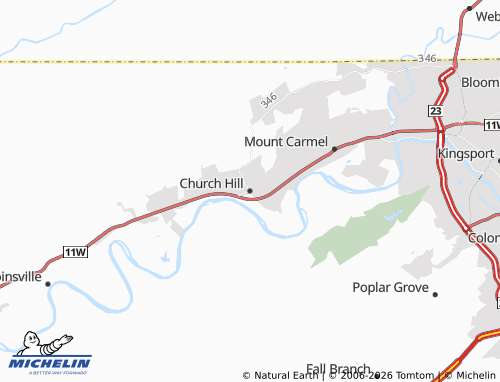 Mapa MICHELIN Church Hill - ViaMichelin