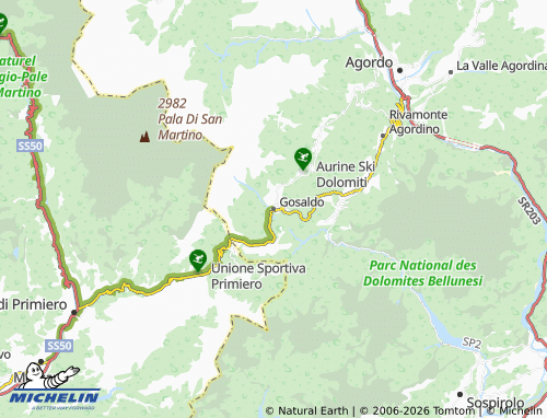 Mapa MICHELIN Gosaldo - ViaMichelin