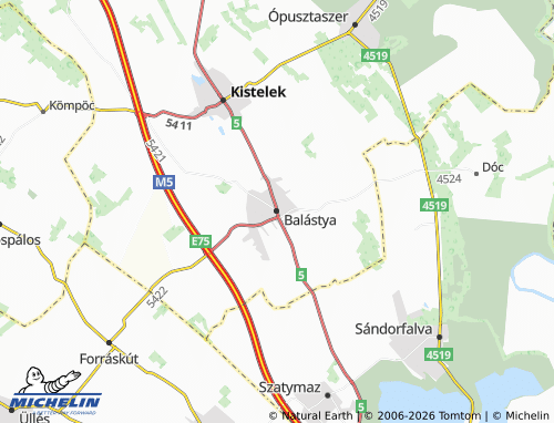 MICHELIN Balástya map - ViaMichelin