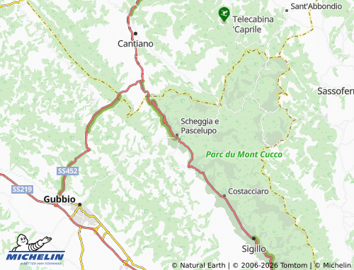 Kaart MICHELIN Scheggia e Pascelupo - ViaMichelin