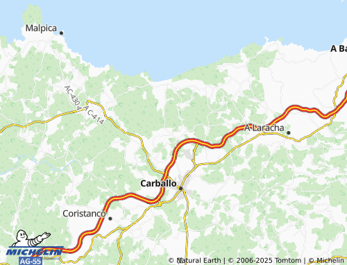 MICHELIN Oza (San Breixo) map - ViaMichelin