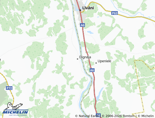 Mapa MICHELIN Dignājas pagasts - ViaMichelin