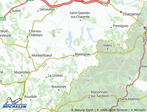 Mapa MICHELIN Massignac - ViaMichelin