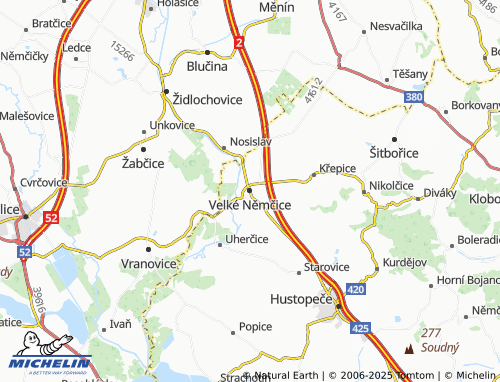 MICHELIN Velké Němčice map - ViaMichelin