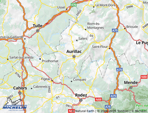 Carte MICHELIN Cantal - ViaMichelin