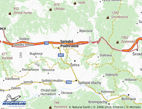 Carte MICHELIN Hodkovce - ViaMichelin