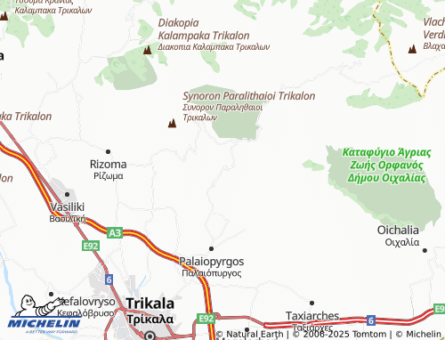 MICHELIN Lagkadia map - ViaMichelin