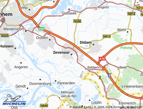 MICHELIN Zevenaar map - ViaMichelin