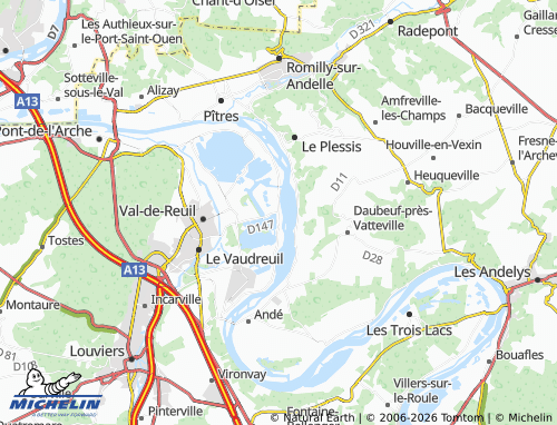 MICHELIN Tournedos-sur-Seine map - ViaMichelin