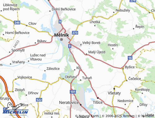 Kaart MICHELIN Hoření Vinice - ViaMichelin