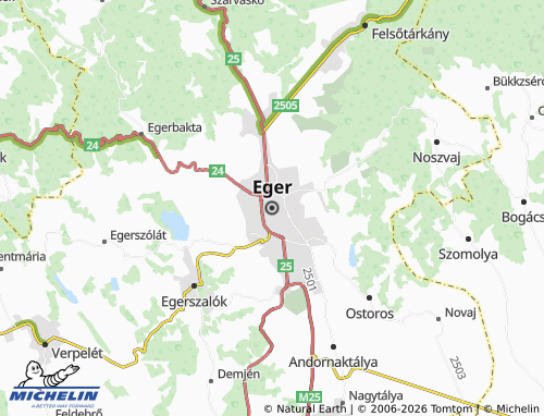 Mapa MICHELIN Eger - ViaMichelin