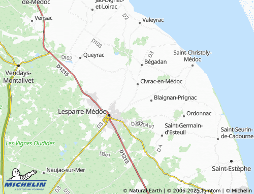 MICHELIN-Landkarte Prignac-en-Médoc - ViaMichelin