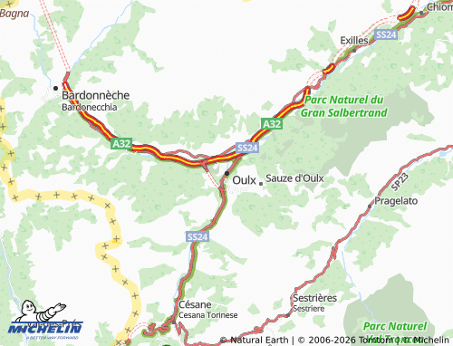 MICHELIN Oulx map - ViaMichelin