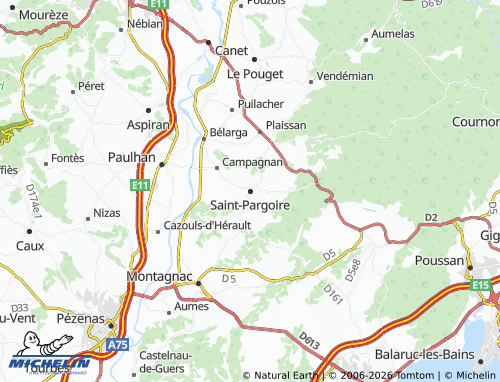 Mappa MICHELIN Saint-Pargoire - ViaMichelin