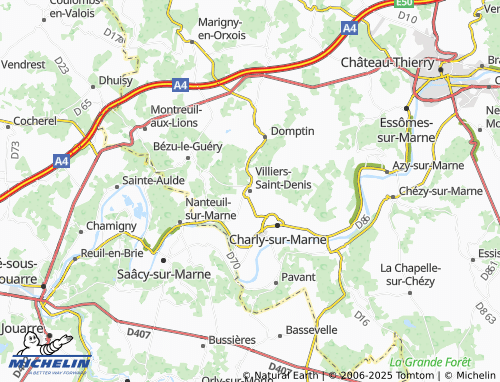 MICHELIN Villiers-Saint-Denis map - ViaMichelin