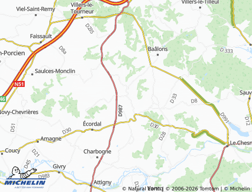 Carte MICHELIN Guincourt - ViaMichelin