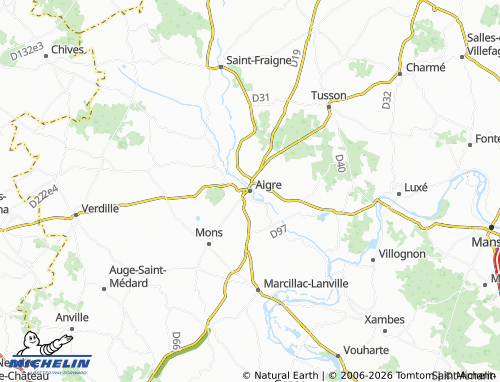 Mappa MICHELIN Aigre - ViaMichelin