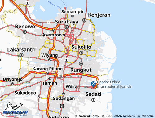 MICHELIN Panjang Jiwo map - ViaMichelin