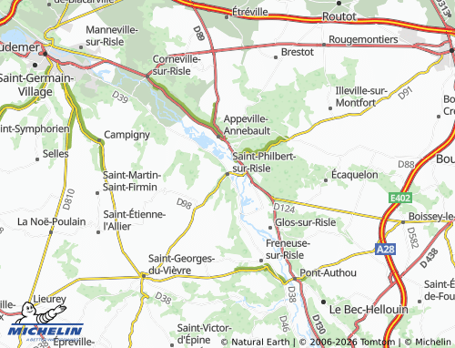 MICHELIN Saint-Philbert-sur-Risle map - ViaMichelin