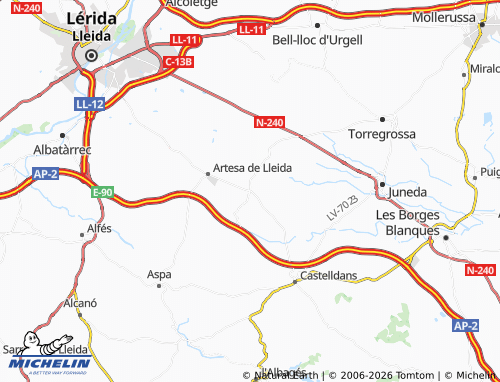 MICHELIN-Landkarte Puigverd de Lleida - ViaMichelin
