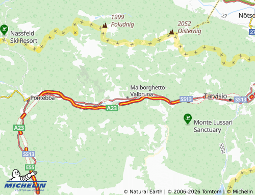 MICHELIN Malborghetto-Valbruna map - ViaMichelin