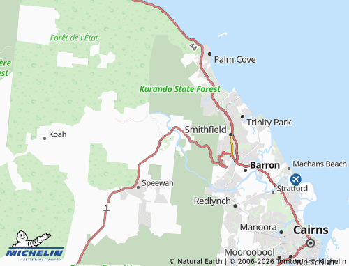 Kaart MICHELIN Kuranda - ViaMichelin