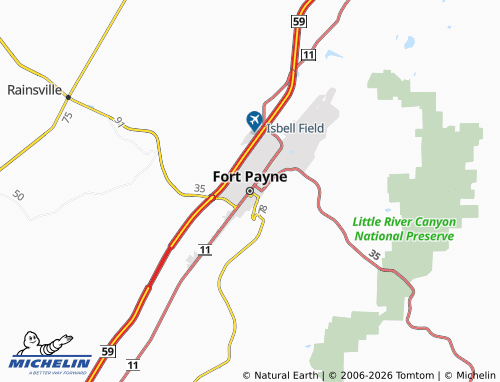 Carte MICHELIN Fort Payne - ViaMichelin