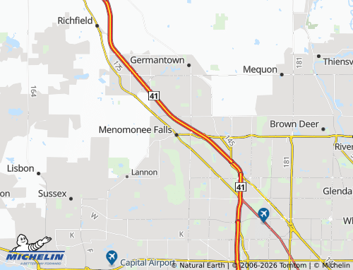 Carte MICHELIN Menomonee Falls - ViaMichelin