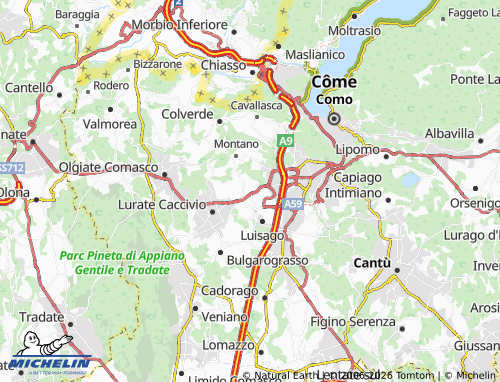MICHELIN Villa Guardia map - ViaMichelin