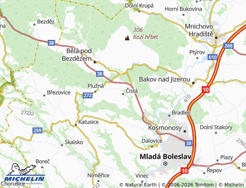 Mappa MICHELIN Čistá - ViaMichelin