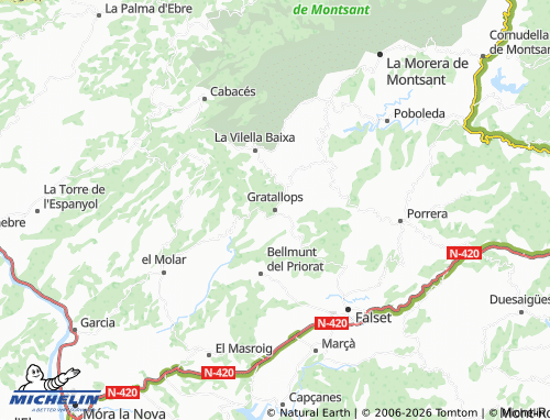 Carte MICHELIN Gratallops - ViaMichelin