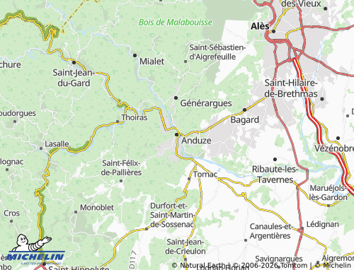 Mapa MICHELIN Anduze - ViaMichelin