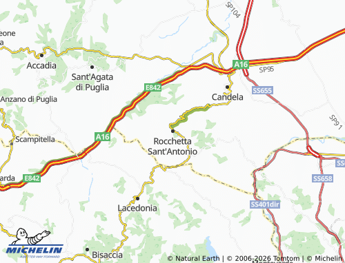 MICHELIN Rocchetta Sant'Antonio map - ViaMichelin