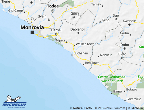 MICHELIN Grand Bassa map - ViaMichelin