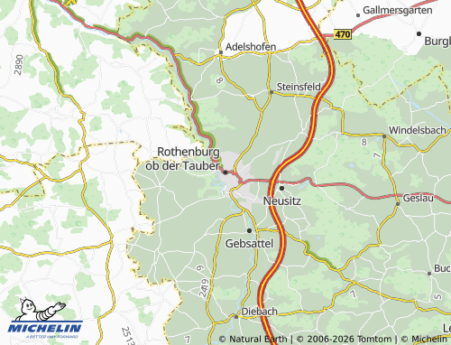 Mapa MICHELIN Rothenburg ob Der Tauber - ViaMichelin