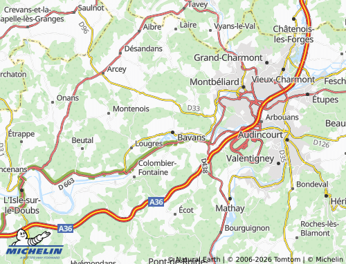 Mappa MICHELIN Bavans - ViaMichelin