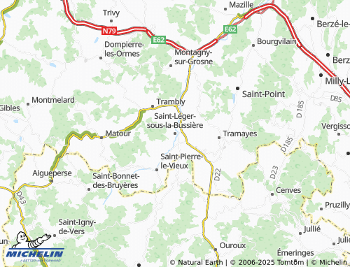 MICHELIN Saint-Léger-sous-la-Bussière map - ViaMichelin
