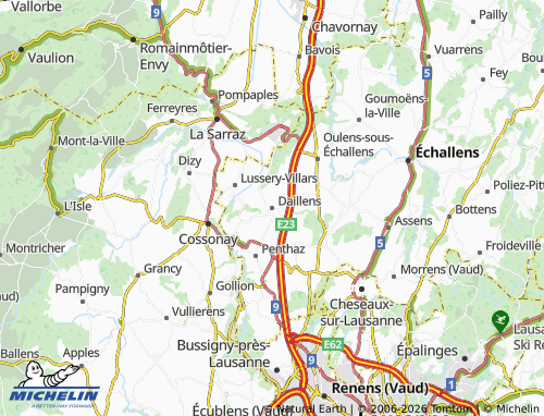MICHELIN Daillens map - ViaMichelin